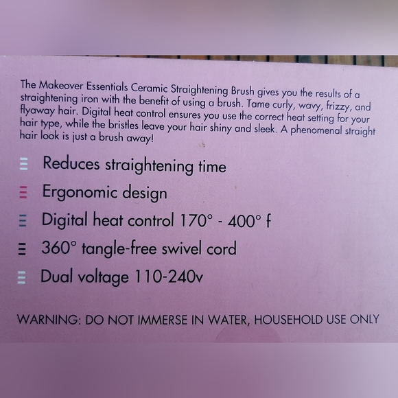 Makeover Essentials Ceramic Straightening Brush. - Picture 4 of 4